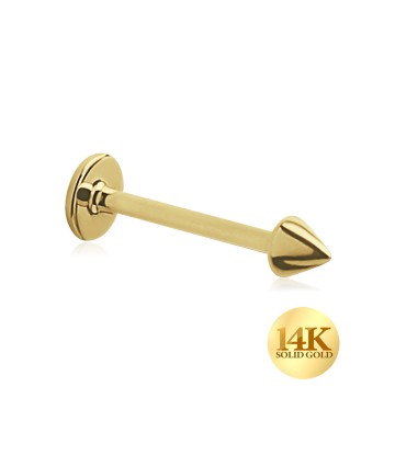 14K Gold Basic Labrets Piercing Cone 14KY MLBCN (MOQ 10 pcs)